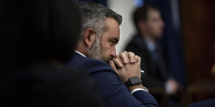 New Mexico Attorney General Raul Torrez listens to oral arguments dealing with local municipalities implementing ordinances restricting abortion, Dec. 13, 2023, in Santa Fe, NM.